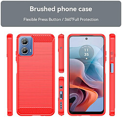 Htdmobiles Coque pour Motorola Moto G34 5G - housse etui silicone gel carbone + film ecran - ROUGE