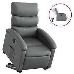 vidaXL Fauteuil inclinable électrique gris similicuir