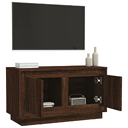 Maison Chic Meuble TV scandinave - Banc TV pour salon chêne marron 80x35x45 cm bois d'ingénierie -MN84344 pas cher