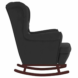 Acheter Maison Chic Fauteuil à bascule et pieds,Fauteuil pour relax en bois massif d'hévéa Noir Velours -MN94895