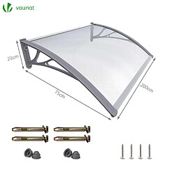 Acheter Vounot Auvent de porte marquise 100x80 cm transparent en Polycarbonate anti UV