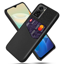 Coque en TPU + PU anti-chocs avec porte-carte, noir pour votre Vivo Y55s 5G