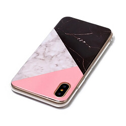 Wewoo Coque noir pour iPhone X Rose Couleur Correspondant Motif De Marbre TPU Antichoc Housse De Protection Arrière pas cher