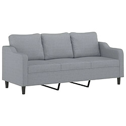 vidaXL Canapé à 3 places Gris clair 180 cm Tissu