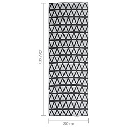 vidaXL Tapis d'extérieur Noir 80x250 cm PP pas cher