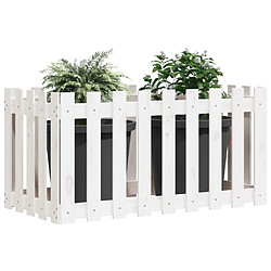 Avis Maison Chic Jardinière,Lit surélevé de jardin - Bac à fleurs - pot de fleur design de clôture 100x50x50cm pin massif -GKD42026