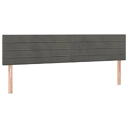 Maison Chic Lot de 2 Têtes de lit design pour chambre - Décoration de lit Gris foncé 100x5x78/88 cm Velours -MN92577