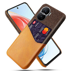 Coque en TPU + PU anti-rayures avec porte-carte pour votre Honor X40i 5G - orange