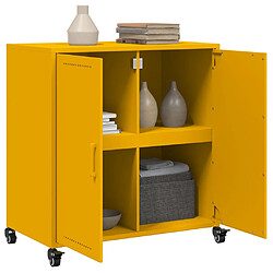 Acheter vidaXL Buffet jaune moutarde 68,5x39x72 cm acier