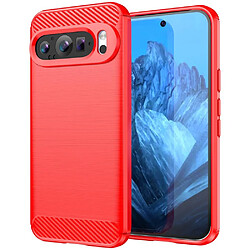 Htdmobiles Coque pour Google Pixel 9 et 9 Pro 5G - housse etui silicone gel carbone + film ecran - ROUGE