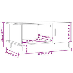 vidaXL Table basse gris béton 90x50x40 cm bois d'ingénierie pas cher