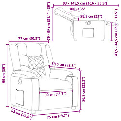 vidaXL Fauteuil inclinable Noir Similicuir pas cher