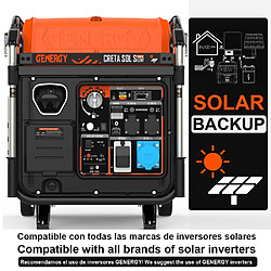 Groupe électrogéne inverter insonorisé GENERGY CRETA silent SOL 7500WKW ( photovoltaïque, 100% onduleurs) Generateur automatique