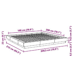 Vidaxl Cadre de lit blanc 180x200 cm bois d'ingénierie pas cher