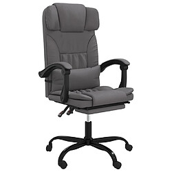 vidaXL Fauteuil inclinable de bureau Gris Similicuir