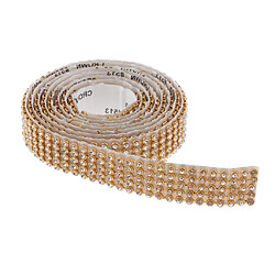 Avis 1 Rouleau 5 Rangées Strass Ruban Diamant Maille Wrap Rouleau Bricolage Artisanat Doré Blanc