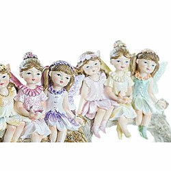 Figurine Décorative DKD Home Decor Résine Multicouleur Fée Shabby Chic (12,5 x 5 x 9 cm) (2 Unités)