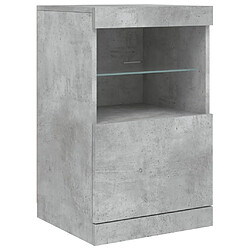 Avis Maison Chic Commode Buffet - Meuble de rangement avec lumières LED gris béton 41x37x67 cm -GKD47074