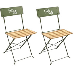 Toilinux Lot de 2 Chaises pliantes Bella Vita - Vert