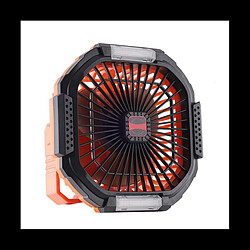 Ventilateur de Tente de Camping Portable Extérieur avec Lanterne Rotative Rechargeable alimentée par Lumière LED 5200mAh avec Pique-nique à Crochet