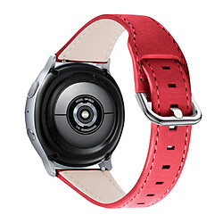 Bracelet en cuir véritable réglable avec boucle (22mm), rouge pour votre Samsung Frontier/Gear S3