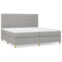 vidaXL Sommier à lattes de lit avec matelas Gris clair 200x200cm Tissu