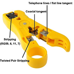 Wewoo Câble coaxial multi-fonction / jaune réseau / ligne téléphonique / décapant plat