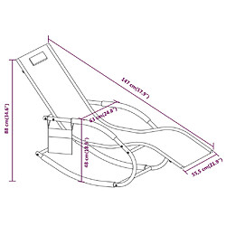 vidaXL Chaises longues à bascule 2 pcs Gris Acier et textilène pas cher