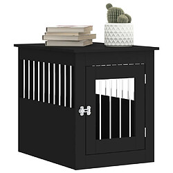 Avis vidaXL Meuble de cage pour chiens noir 55x75x65 cm bois d'ingénierie