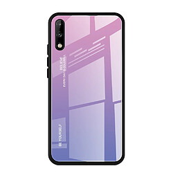 Wewoo Coque Pour Huawei Enjoy 10 Gradient Color Glass Case Violet clair