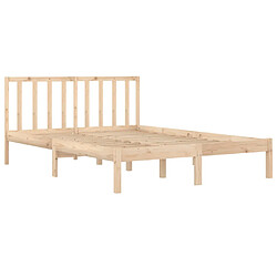 Avis vidaXL Cadre de lit sans matelas bois massif de pin 135x190 cm