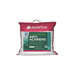 BLANREVE Lot de 2 Oreillers Triple Protection - 60 x 60 cm - Blanc