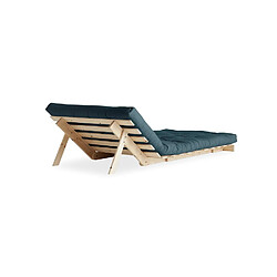 Acheter Inside 75 Fauteuil convertible futon ROOTS pin naturel coloris bleu pétrole couchage 90 x 200 cm.