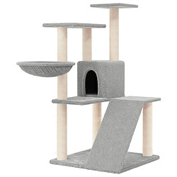 vidaXL Arbre à chat avec griffoirs en sisal Gris clair 94 cm