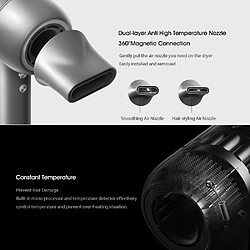 Avis Universal Sèche-cheveux Anion Contrôle intelligent de la température Anion mâle Femelle 110 000 rpm Dispositif double puissant(Le noir)