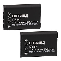 Vhbw EXTENSILO 2x Batteries compatible avec Sony Cybershot DSC-RX100 V, DSC-RX100 VI appareil photo, reflex numérique (1100mAh, 3,7V, Li-ion)