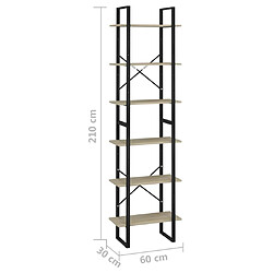 vidaXL Étagère de rangement Chêne Sonoma 60x30x210cm Bois d'ingénierie pas cher