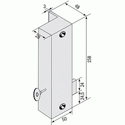 Metalux Serrure électrique à clé en applique droite Ensemble 7