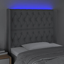 Avis vidaXL Tête de lit à LED Gris clair 103x16x118/128 cm Tissu