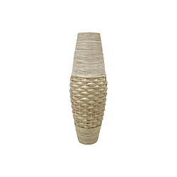 Vente-Unique Grand vase en rotin - D.26 x H. 82 cm - Blanc et naturel - YONEL