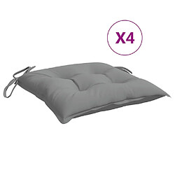 vidaXL Coussins de chaise lot de 4 gris 50x50x7 cm tissu oxford