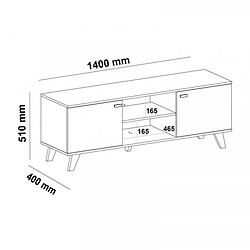 Avis Dansmamaison Meuble TV 2 portes Bois/Blanc - QUIRUTA