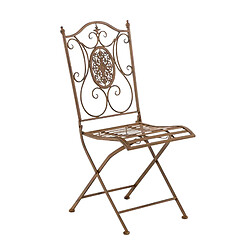 Decoshop26 Lot de 2 chaises de jardin balcon terrasse design rustique pliable en métal marron vieilli 10_0002872