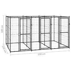 vidaXL Chenil extérieur Acier 7,26 m² pas cher