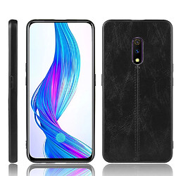 Wewoo Coque Pour Oppo Realme X antichoc couture peau de vache motif PC + PU + TPU noir