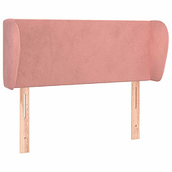 Maison Chic Tête de lit scandinave avec oreilles,meuble de chambre Rose 93x23x78/88 cm Velours -MN86582