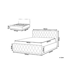 Avis Beliani Lit avec coffre en velours gris 140 x 200 cm ROCHEFORT