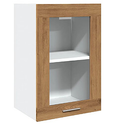 vidaXL Armoire vitrée suspendue chêne artisanal 40x31x60 cm