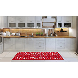 Alter Chemin de cuisine, 100% Made in Italy, Tapis antitache avec impression numérique, Tapis antidérapant et lavable, Modèle de Noël - Charmaine, cm 180x52