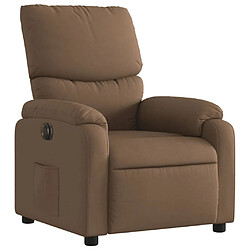 Avis Maison Chic Fauteuil Relax pour salon, Fauteuil inclinable électrique Marron Tissu -GKD99726